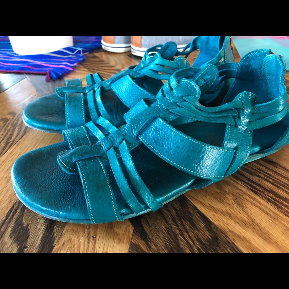 Bed Stu size 10 Cara Turquoise Flat Sandal